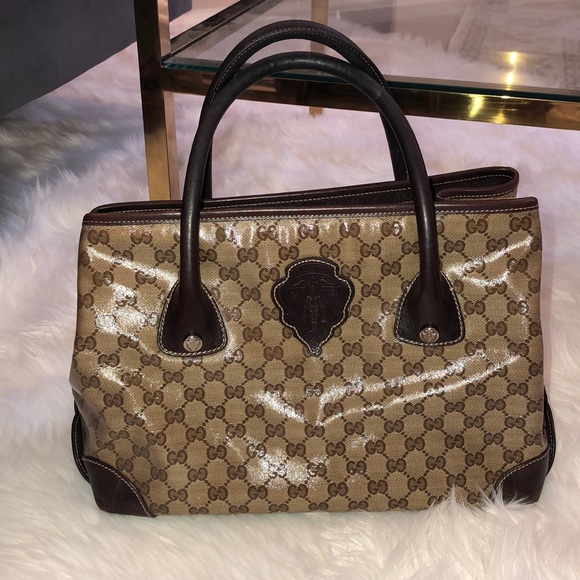 💯% Authentic Crystal Joy Monogram brown bag - Picture 2 of 8